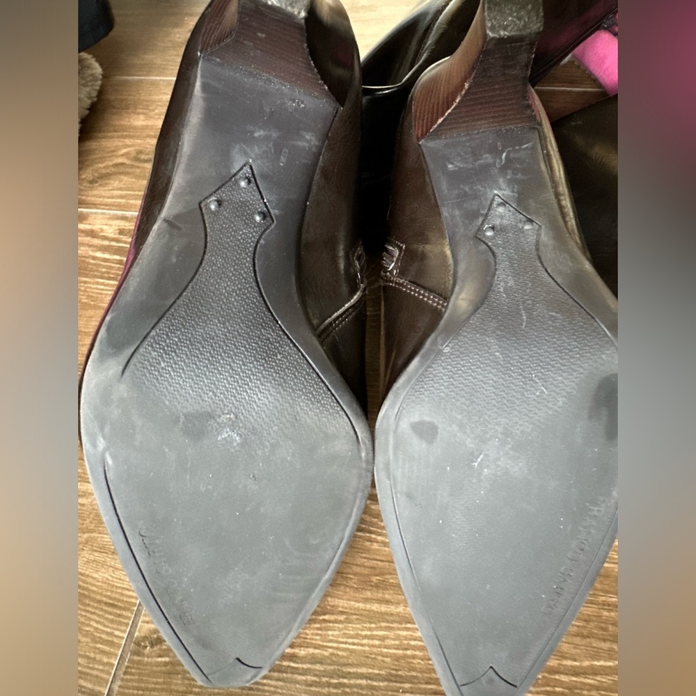 Franco Sarto Dark Brown Leather Heeled Size 8.5 - Picture 8 of 9
